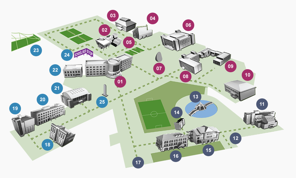 캠퍼스 맵 지도이미지로 번호를 클릭하시면 해당정보로 이동합니다.